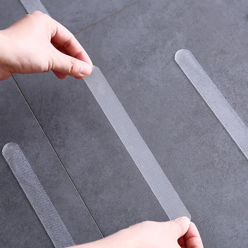Step by step installation of anti-slip strips